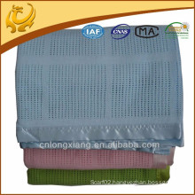 High Quality Supper Soft Solid Color Woven Thread Cotton Thermal Blanket For Baby